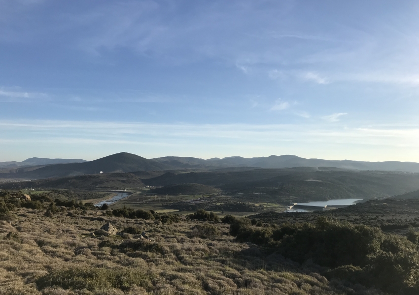 view of geothermal power plants and Tuzla dome