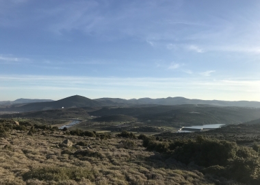 view of geothermal power plants and Tuzla dome